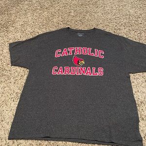 Excellent condition Champion brand Catholic University size XL t-shirt, charcoal